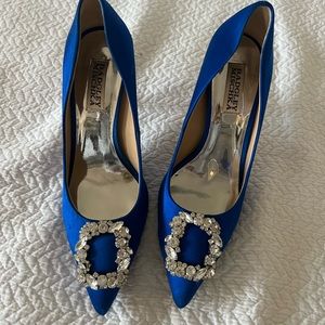 Badgley mishka blue jeweled heels 7.5